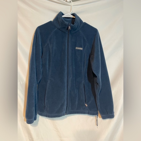 Columbia Blue Fleece Jacket Full-Zip Classic Fit - Picture 1 of 9